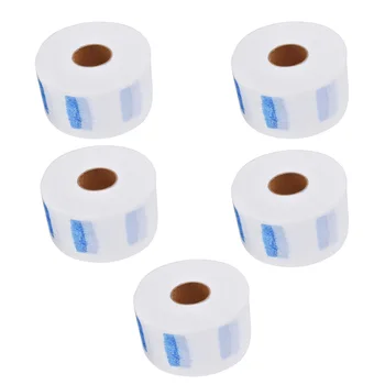 

5 Rolls White Blue Disposable Neck Paper for Hairdressing Hair Cutting/Shaving Removal