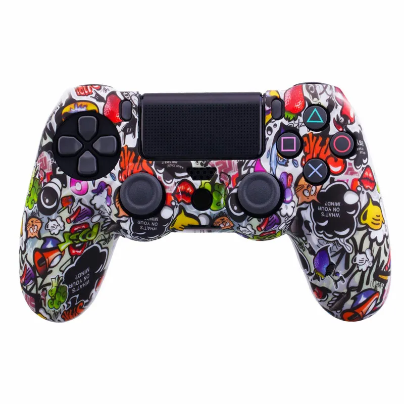 Камуфляжный Мягкий силиконовый чехол защитный чехол для sony Playstation 4 PS4 для Dualshock 4 контроллер для ps4 pro slim - Цвет: J