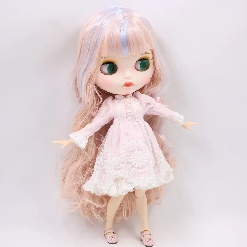 Fortune Days DBS 1/6 bjd кукла для No. BL2352/6005 Розовый микс синие волосы резные губы матовое лицо с бровью индивидуальные лица