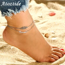 Atoztide индивидуальный именной ножной браслет для женщин золото нержавеющая сталь талисманы выгравированы почерк любовь ножной браслет подарок