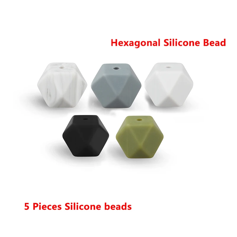 hexagon B-5pcs Keep& Grow, 5 шт., карамельный цвет, прорезыватель, шестиугольник, силиконовые бусины для соски, клипсы, сделай сам, милые прорезыватели, игрушки, силиконовый Прорезыватель для зубов - Color: hexagon B-5pcs