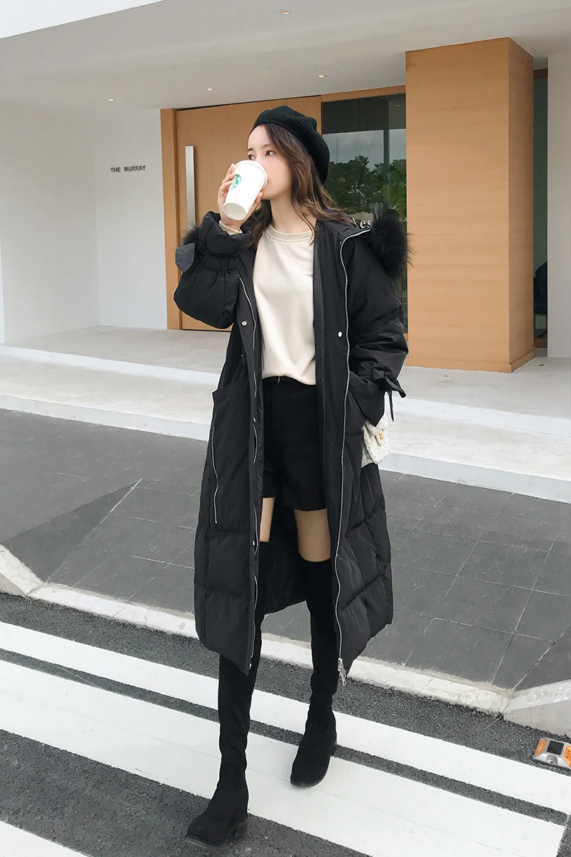 HANZANGL, XL-5XL, толстый мм, 200 фунтов, новинка, зимнее пальто, женская парка с капюшоном, с мехом, свободный крой, длина ниже колена, куртка