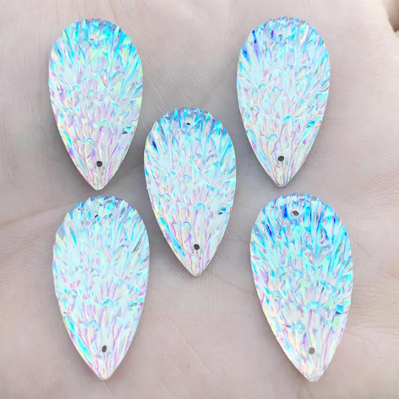 90 шт. 15*29 мм Bling AB Смола Стразы капли воды Flatback Камень Кабошон DIY для создания свадебного украшения-E000*6