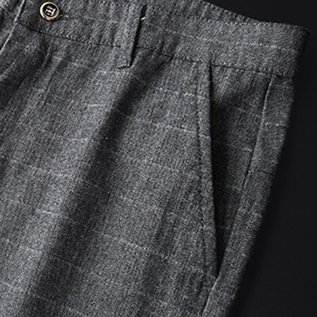 Модные Для мужчин новая модная Повседневное Slim Fit прямые однотонные облегающие брюки длинные штаны с завязками m830