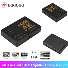 BGGQGG 1080P 4K 2K Switcher Video HDMI convertitore Splitter HDMI 3 in 1 out Port Hub per DVD HDTV Xbox 3 porte 4K 2K 1080P Switcher