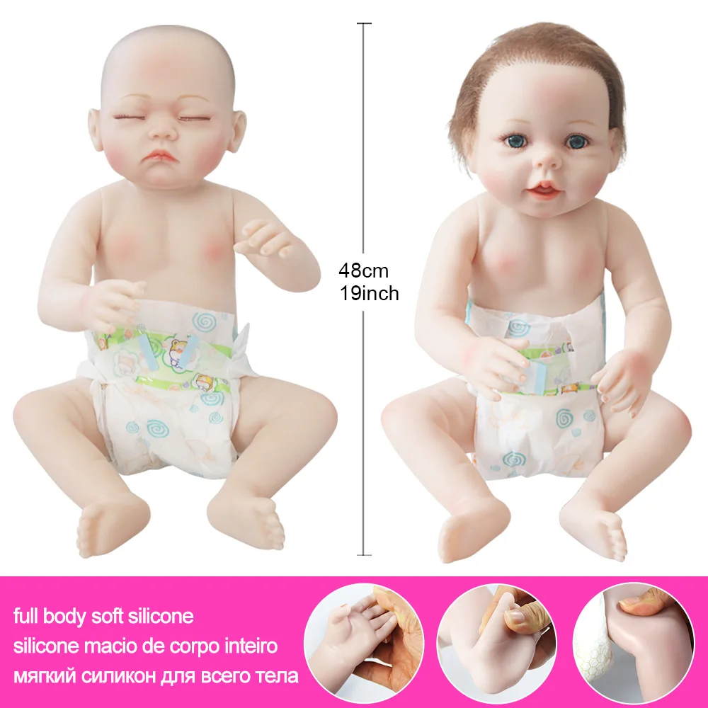 Clearance In Russian 20 Inch Reborn Baby Doll Full Soft Silicone Vinyl Sleeping Girls Boys Dolls Best Gift For Children