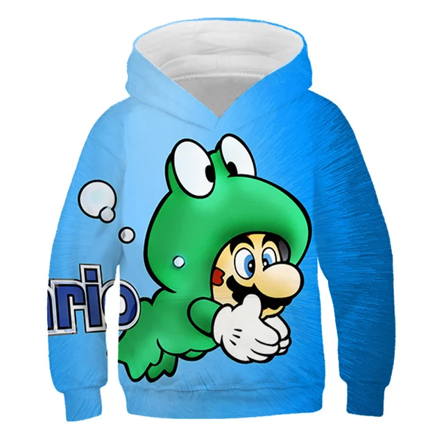 2021 Autumn New Style 3d O neck Hoodies Cartoon Super Mario 3D Print Hoodie Sweatshirt funny