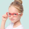 Bendable Children Optical Glasses Flexible One-piece Safe Eyeglasses Plain Mirror Silicone Anti-blue Light Goggles Eyewear Frame ► Photo 2/6