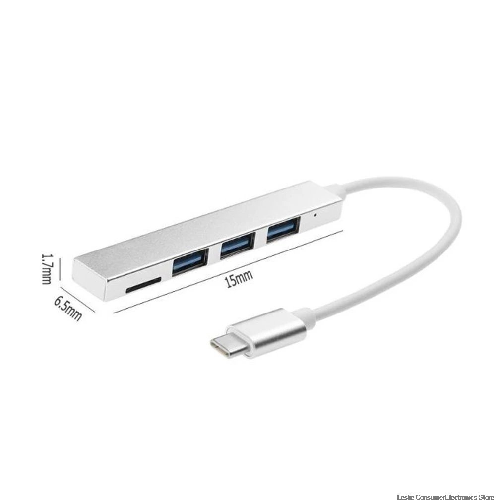 4 в 1 USB 3,1 type-C концентратор к USB 3,0 концентратор из магниевого сплава с картридер слот 3 порта для MacBook Pro/Air Hub OTG функция