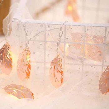 

10/20 LEDs Feather LED String Light For Party Festival Wedding Baby Room For Christmas Wedding patio window Party Decoration