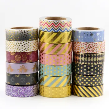 

G61-G90 1pcs Foil Washi Tape Quality Stationery Diy Scrapbooking Photo Album School Tools Kawaii Scrapbook Paper Stickers Gift