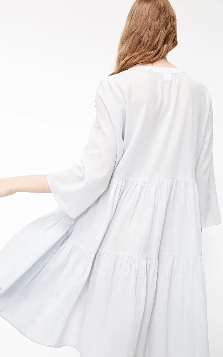 Vero Moda женское платье из хлопка с 3/4 рукавами, многослойное домашнее платье | 3192R1502