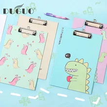 DUGUO милые канцелярские принадлежности креативный маленький динозавр доска зажим А4 канцелярские принадлежности для офиса и обучения мультфильм информация шина kawaii поставки
