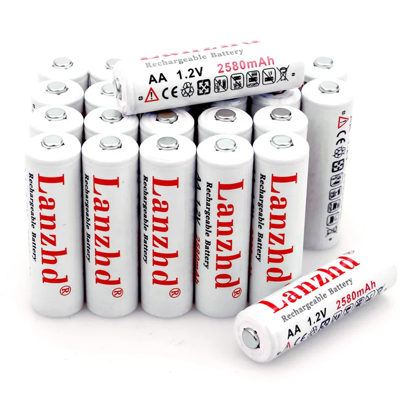 4-40 шт) 1,2 V перезаряжаемые батареи AA 1,2 V AA 2580mAh 1,2 V Ni-MH для игрушка-фонарик предварительно нагреваемые батареи AA