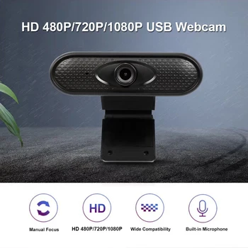 

HD 480P 720P 1080P Webcam with Built-in Microphone + Desktop Tripod USB Driver Free Beauty Web Camera for PC
