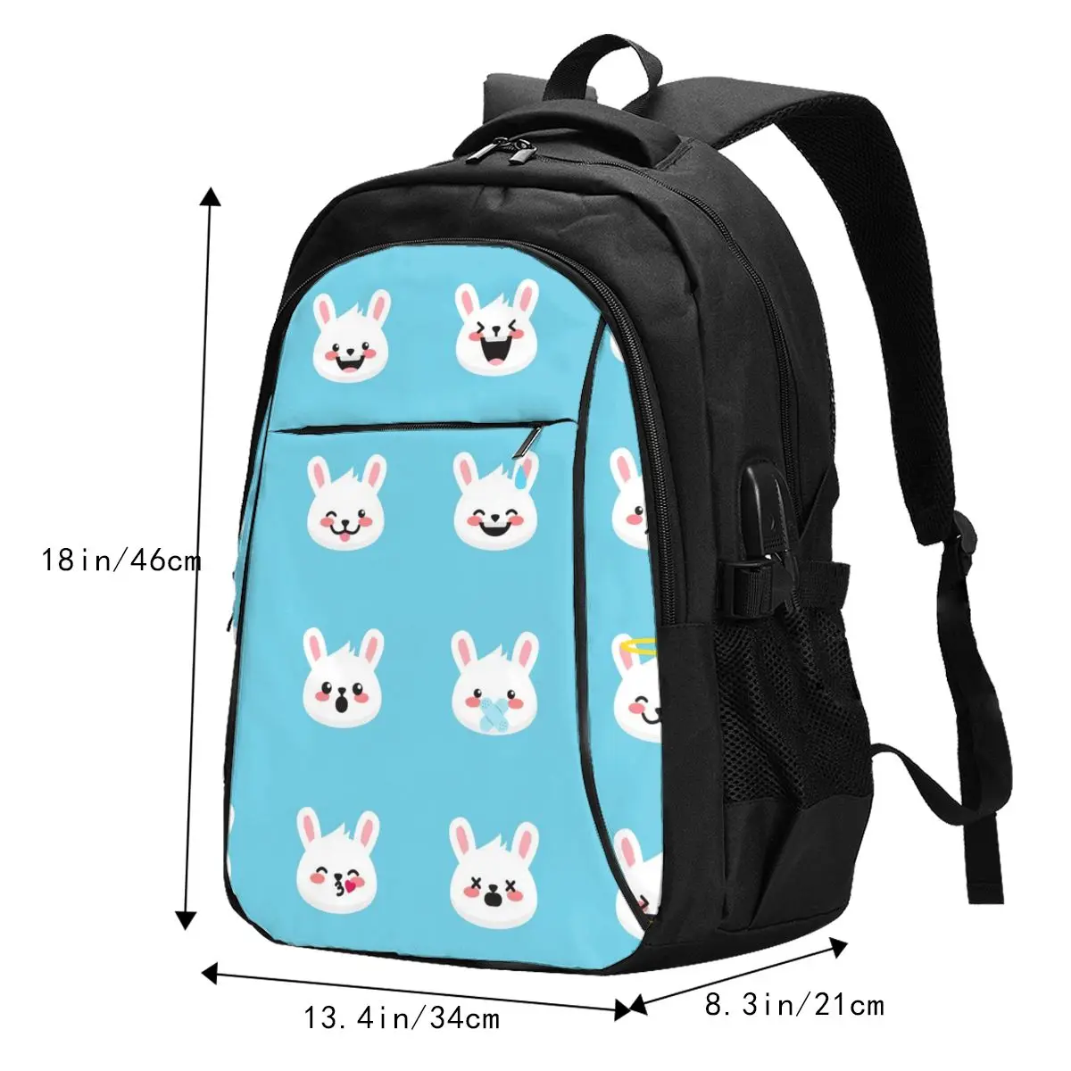 Mochilas escolares niños y niñas, bonitos Emoticonos de conejo, mochila para ordenador portátil carga USB|Mochilas| AliExpress