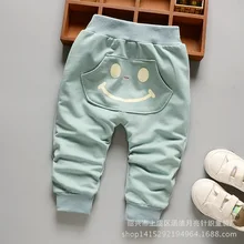 Новинка года, Весенние длинные штаны с открытым шаговым швом для мальчиков и девочек Корейский стиль, для маленьких детей, чистый хлопок