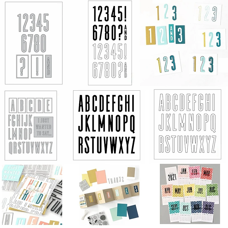 

A-Z 26 букв алфавита, 0-8 цифр, для изготовления открыток, новинка трафареты для скрапбукинга, металлические Вырубные штампы для поделок, прозра...