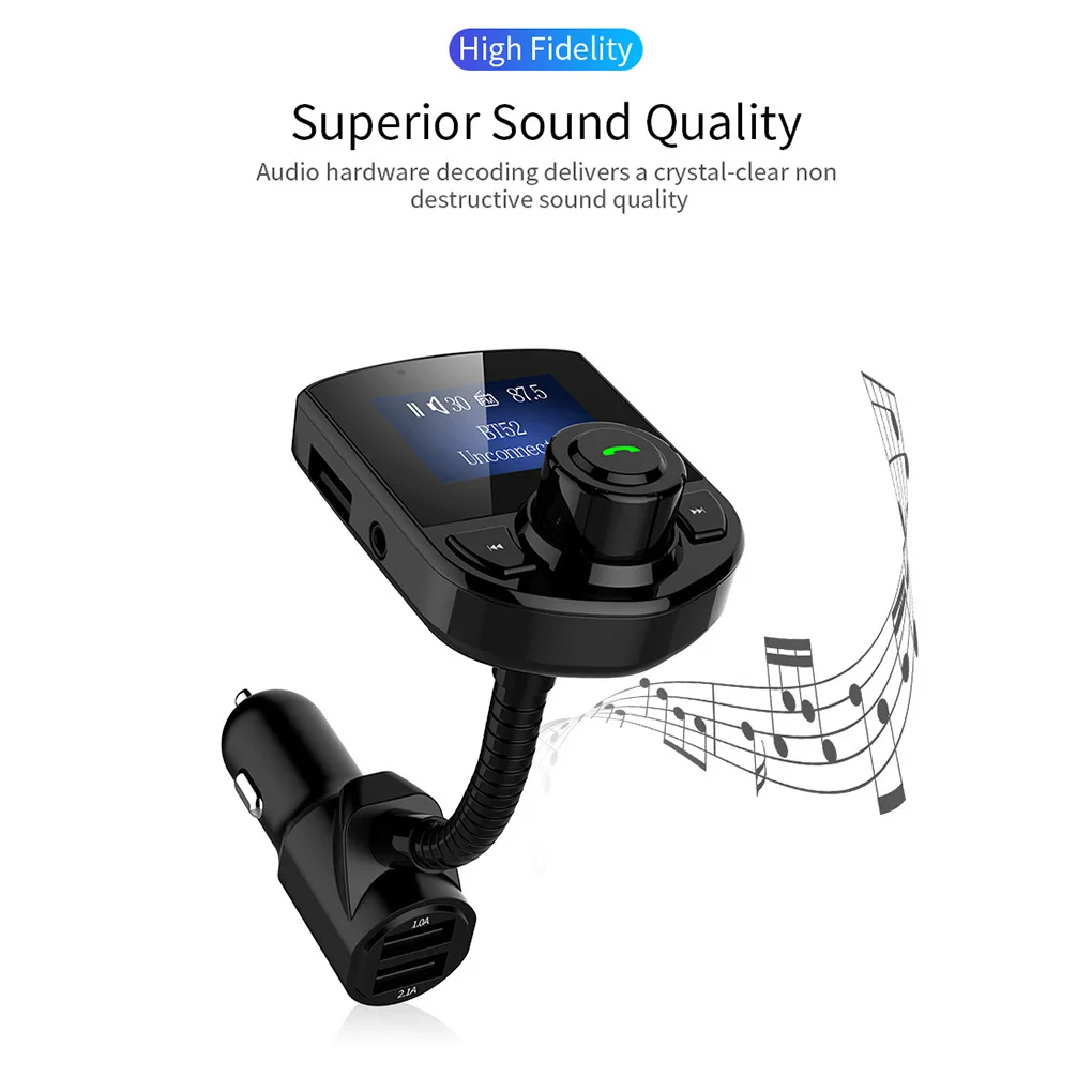 Автомобильный fm-передатчик Bluetooth 3.1A автомобильное зарядное устройство USB порт AUX аудио ЖК-дисплей MP3 плеер Громкая связь вызов