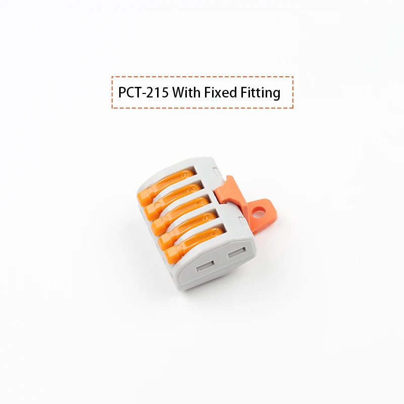 PCT-215 With fixing 30/50/100PCS 222-413 TYPE universal Compact Wire Connector Wiring Conductor Terminal Block With fixing Accessories Connection - Цвет: PCT-215 With fixing