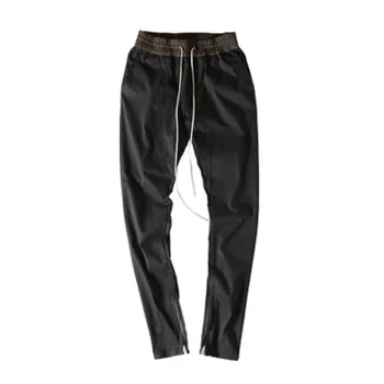 

Men Slim Pants Cotton Casual High Street Fashion Zip Gothic Black Ro Jogger Pants Darkness Outdoor Elastic Waist