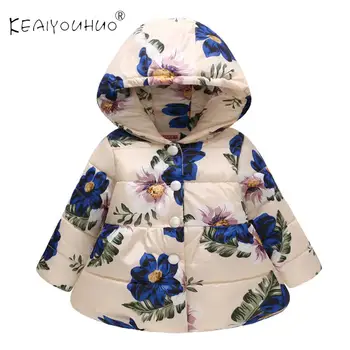 

2020 Flower Printing Baby Clothes Long Sleeve Childrens Jacket Hoodies Cotton Coat Fashion Jacket For Girls For 2-5 Tears Old