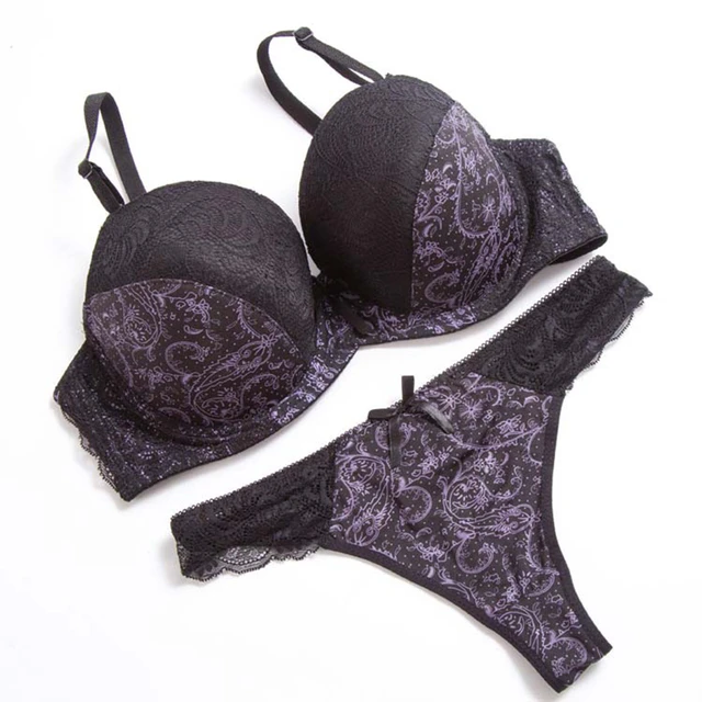 Sexy Mousse Bra Thong Suit Lace Color Underwear Large Size