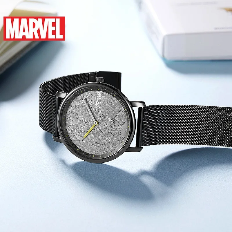 Кварцевые часы disney Marvel, пара, часы для отдыха, тренд, бизнес часы, нержавеющая сталь, складная застежка, с безопасной водонепроницаемостью