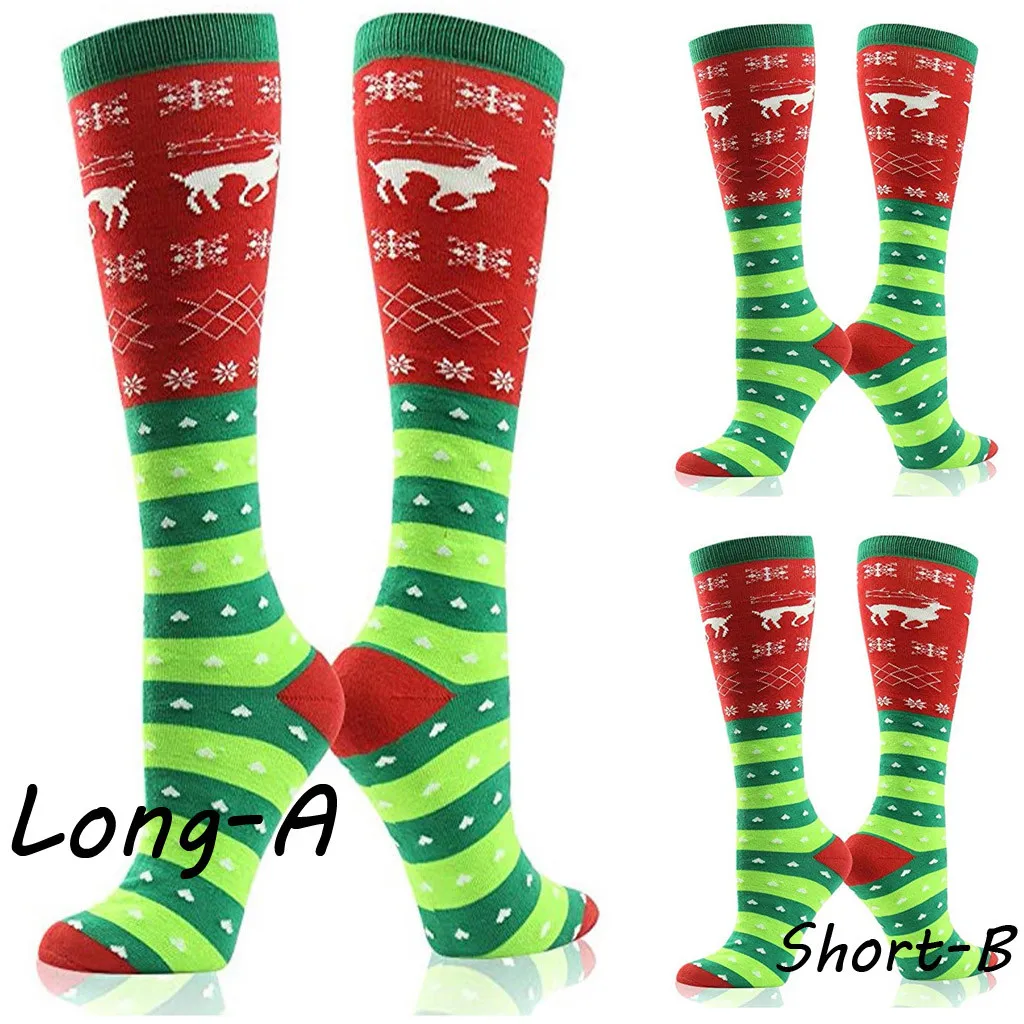 Мужские и женские хлопковые Праздничные Носки с принтом лося; Новинка; Рождественский подарок; вечерние Носки с рисунком снеговика; рождественские носки с 3D принтом; W1120