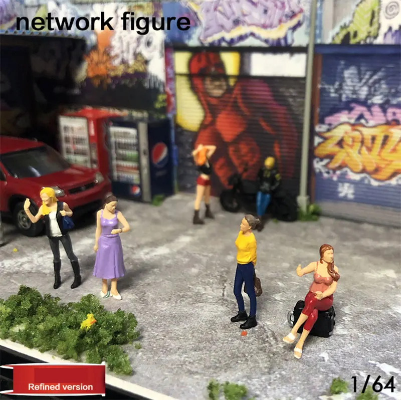 1: 64 масштаб уличная сцена Diorama основа многоцелевые классические Фигурки кукла набор персонаж из смолы модель все для макета аксессуары
