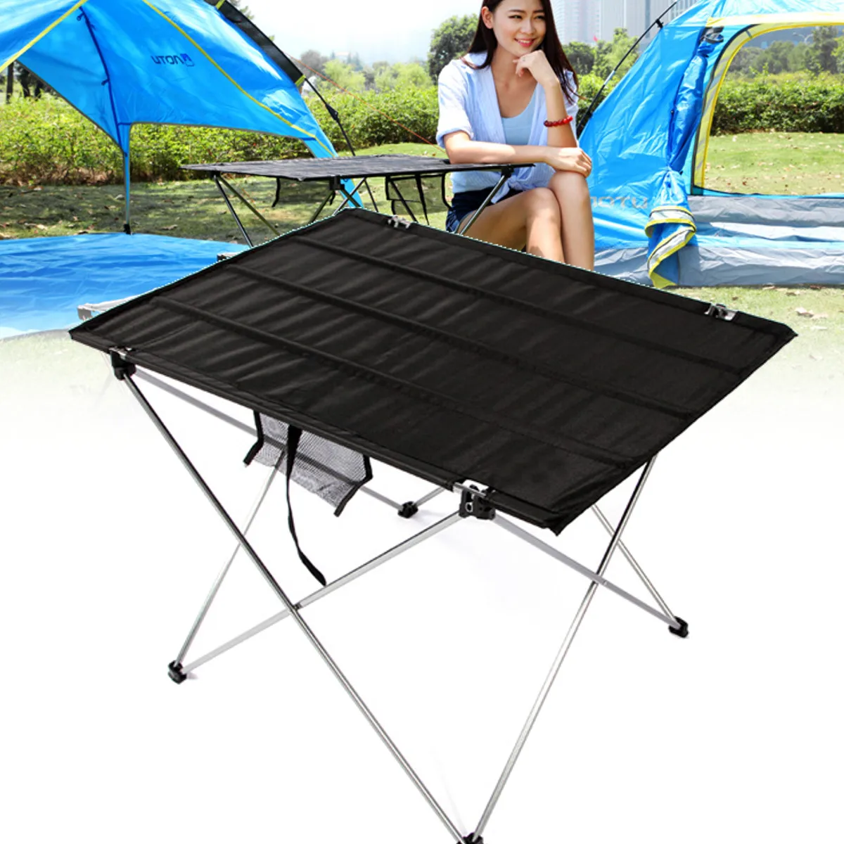 

Outdoor Heavy Duty Folding Table Portable Picnic Camping BBQ Party Portable Folding BBQ Table Camp Table Rustproof Tabletop