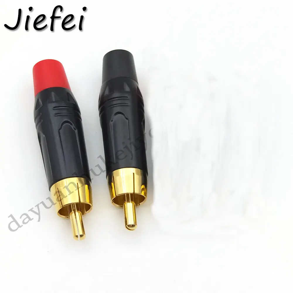 US $63.99 100pcs COPPER 24K Gold plated RCA plug RCA socket Audio soldering adapter connector