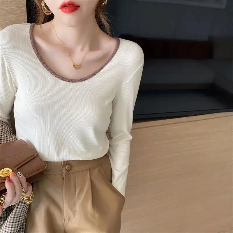 

Foreign Style Versatile Long Sleeve T-shirt Bottomed Shirt Women's 2021 Autumn New Simple Small Fresh Thin Top