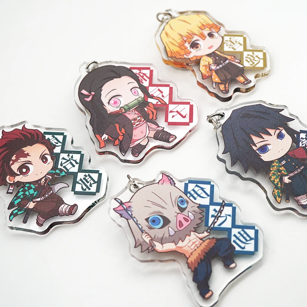 Demon Slayer: Kimetsu no Yaiba аниме брелок Kamado Tanjirou Nezuko Agatsuma Zenitsu Tomioka Giyuu Inosuke акриловый брелок