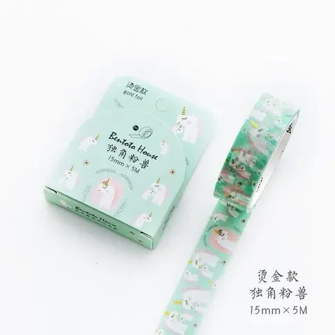 Gilding Washi Tape Adhesive Tape DIY Scrapbooking Sticker Label Masking Tape School Office Supplies Sticker Adhesive