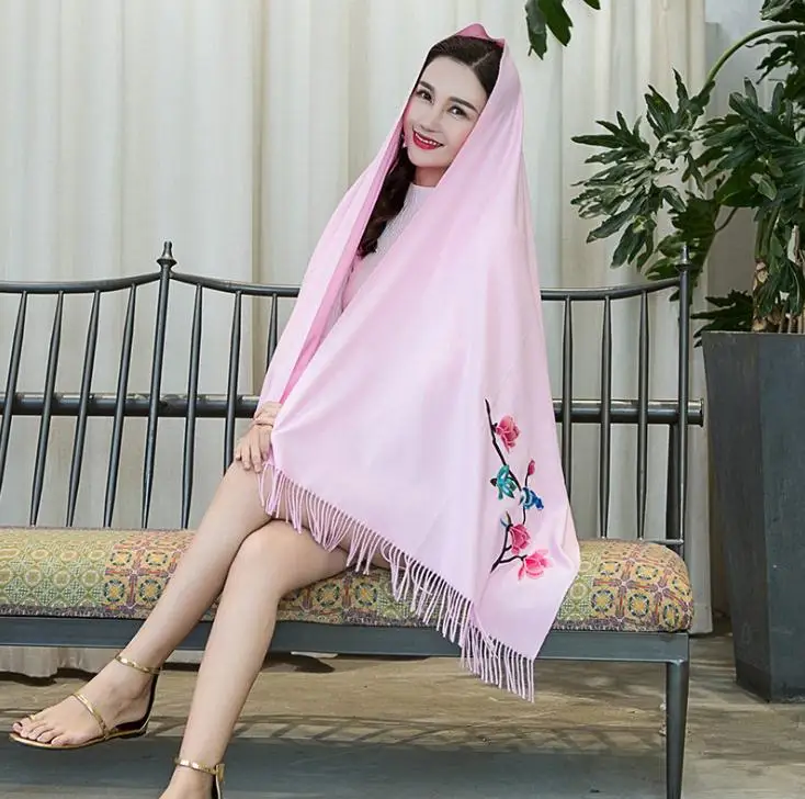 Style 2 Для женщин зима утолщение теплый Ленточки шаль Мягкий пашмины кашемировый шарф солнцезащитный шаль новые красные ботинки выше лодыжки с цветочной вышивкой, шарф - Цвет: Style 2