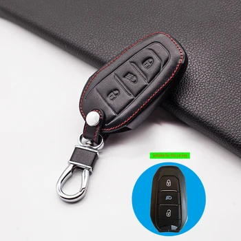 

Carrying Soft Leather Car Key Skin Cover for Peugeot 3008 208 308 508 408 2008 3 Buttons Case Holder Car Accessories