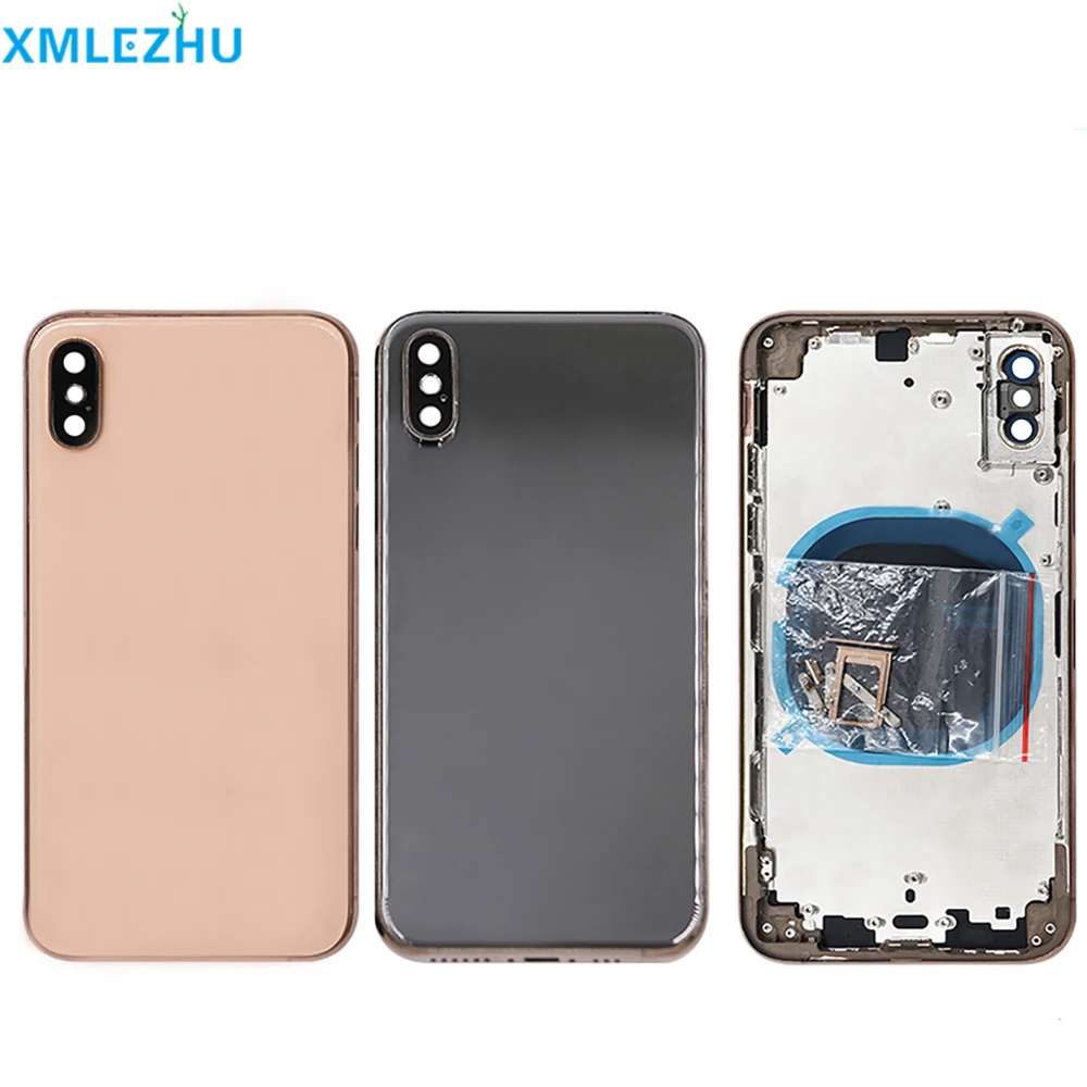 

10Pcs Battery Cover For iPhone XS Max Back Cover+Middle Frame Chassis Body Cover For iPhone XR Housing Case Assembly Parts