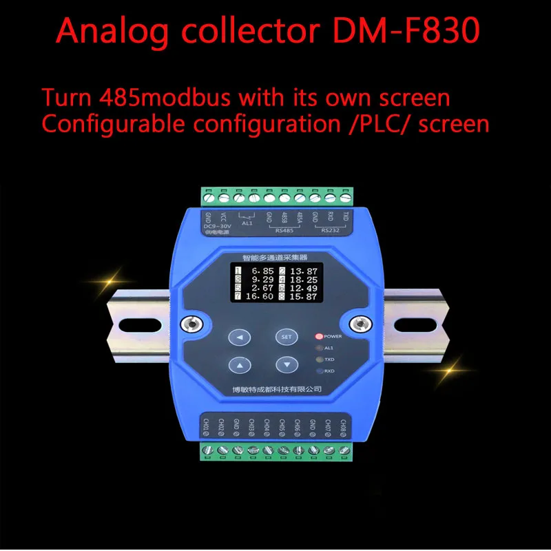 

Analog Quantity Acquisition Module 4-20mA Current and Voltage 0-10V Input to Rs485modbus Temperature Collector