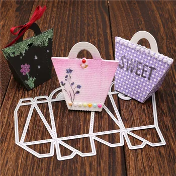 

YaMinSanNiO Foladable Gift Bag Metal Cutting Dies For Scrapbooking Card Making Embossing Stencil Die Cut Craft New Dies for 2020