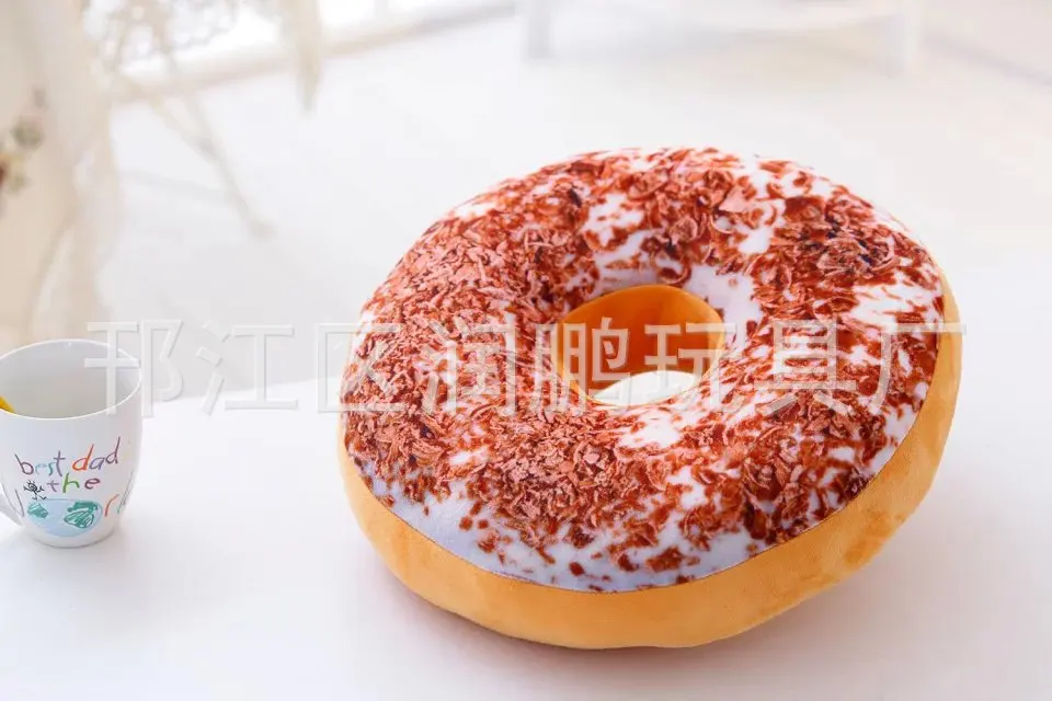 Creative Model Donuts Plush Toys Donut Cushion Round Back Cushion Pillow Napping Pillow