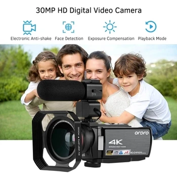 

A+ORDRO HDV-AE8 4K WiFi Digital Video Camera Camcorder DV Recorder 30MP 16X Digital Zoom IR Night Vision 3 Inch IPS LCD Touchs