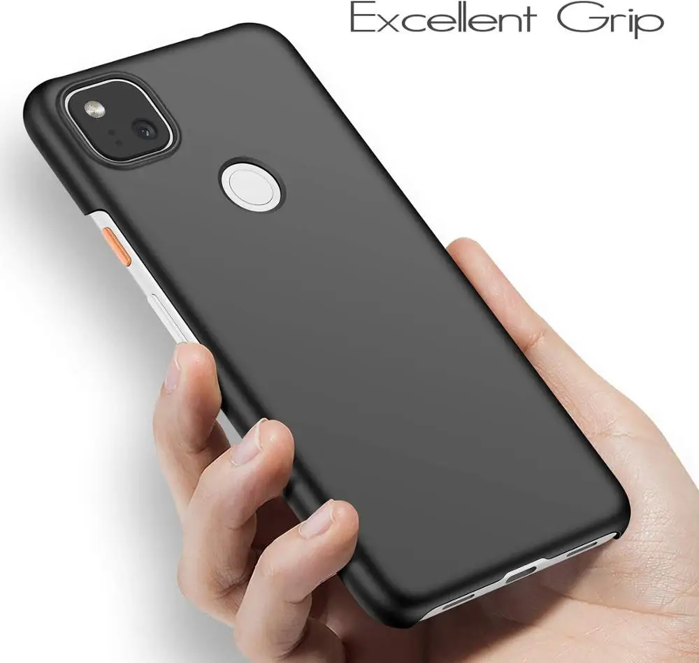 For Google Pixel 4A PC Cases Super Luxury Matte Plain Black Phone Cover