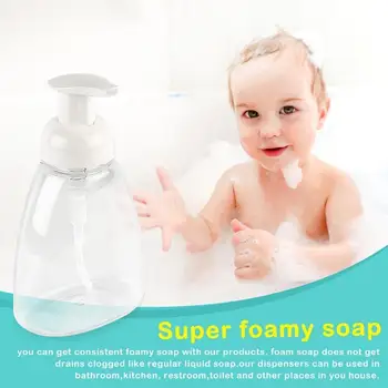 

250ml Clear Foam Pump Bottle Refillable Foaming Soap Dispenser Makeup Shower Tools Shampoo Pump Foam Lotion Gel C3H1