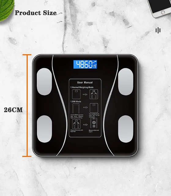 Body Fat Scale, High Accurate Measurement Digital Smart Bathroom Scale,  Digital Bathroom Scale with Bluetooth by iOS and Android App, 13 Function  Body Analysis, 180 kg / 400 lb – AICOOK