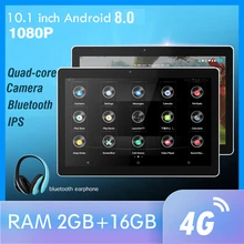 10.1 Inch Android Auto Hoofdsteun Monitor Ram 2Gb 1080P Video Ips Touchscreen 4G Wifi/Bluetooth/Usb/Sd/Fm MP5 Video Speler Met Dc