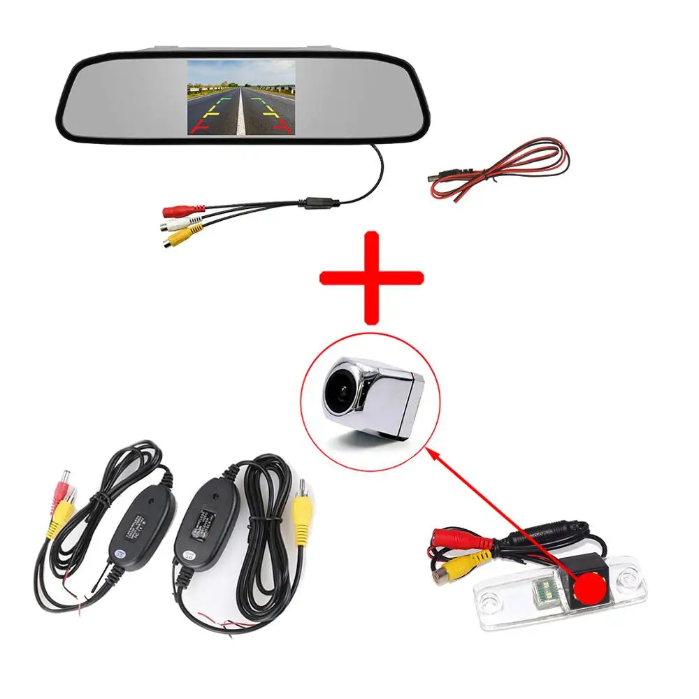Metal Camera Mirror Автомобильный монитор+ 2,4G беспроводной CCD и светодиодный регулируемый угол камеры заднего вида для hyundai Accent MC Avante Elantra XD Sonata NF - Название цвета: Metal Camera Mirror