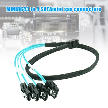 

Mini SAS SFF-8643 Host To 4SATA 7pin Hard Disk 6Gbps Data Server Cable DQ-Drop