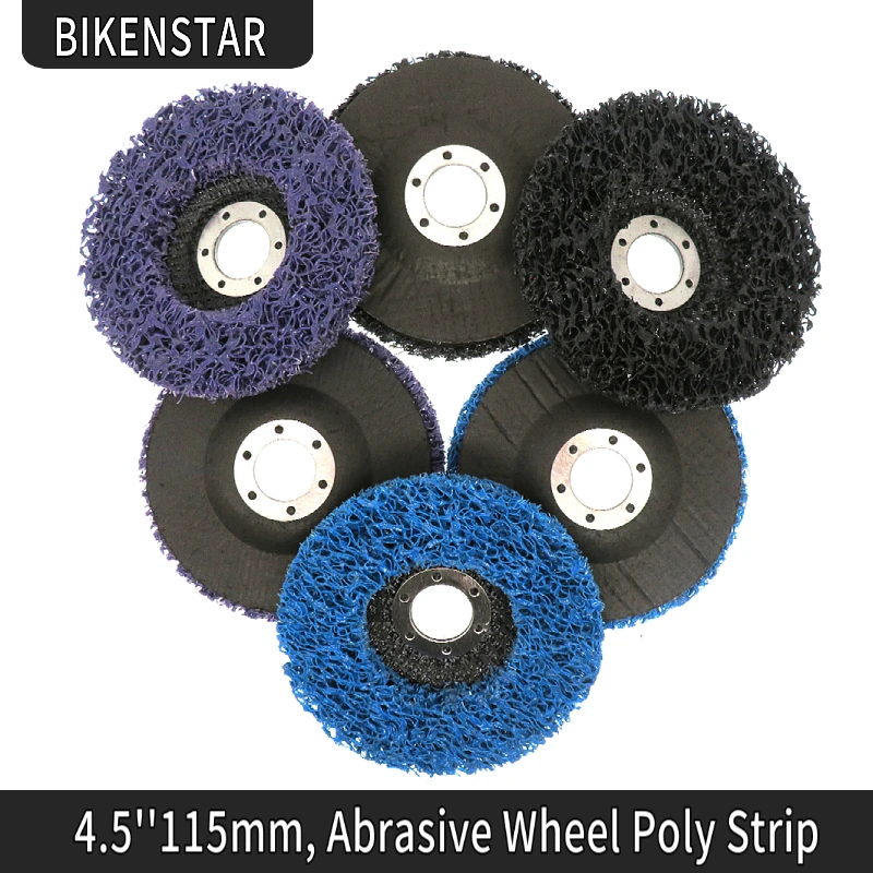 

5Pcs Abrasive Wheel Poly Strip Sanding Disc Remove Paint 4.5” 115mm Rust Paint Removal Disc Clean Tool for Angle Grinder