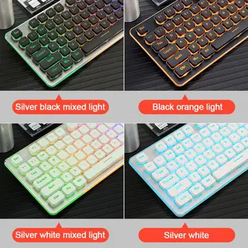 

New LED Gaming Mechanical Keyboard Game Anti-ghosting Russian/US Blue Black Red Switch Backlit Wired Keyboard For Pro Gamer
